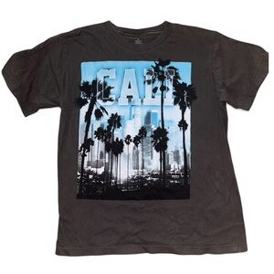 Graphic Black CALI T-Shirt with Blue and White Print